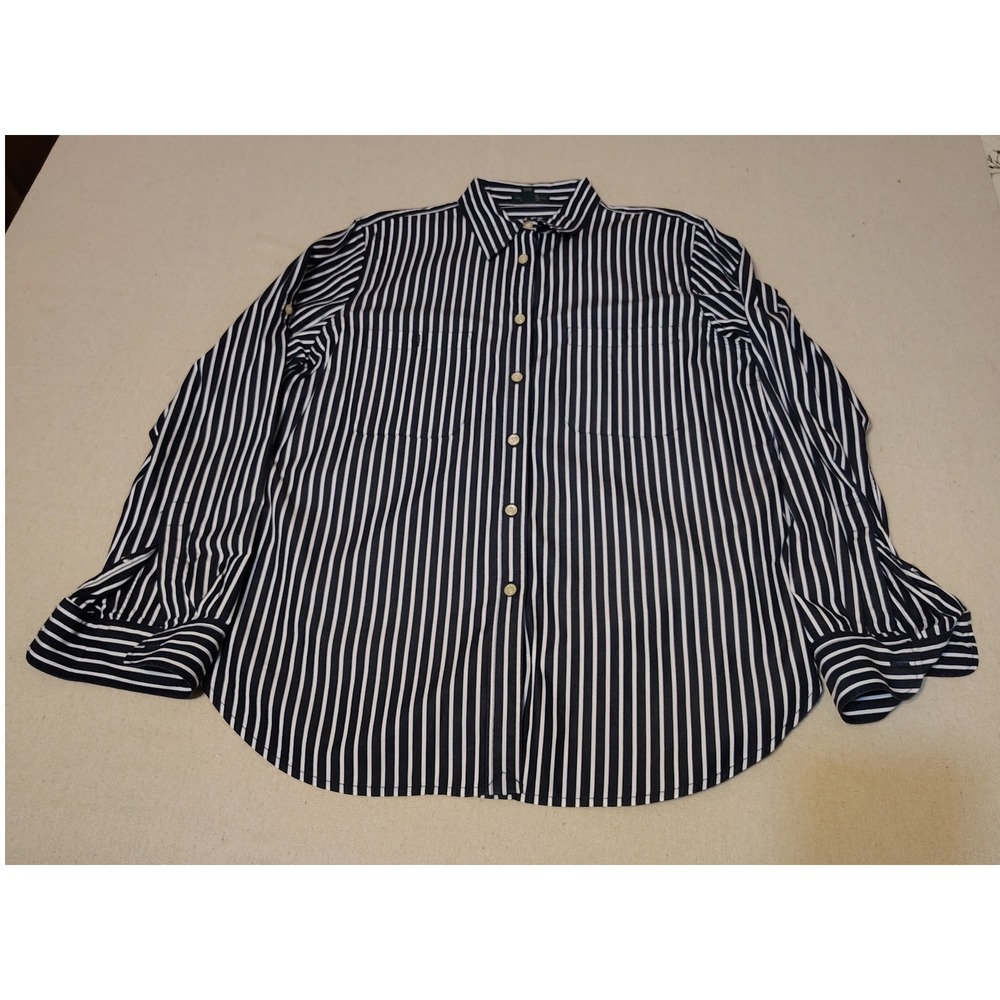 LRL Lauren Jeans Co Ralph Lauren Striped Button Down Shirt Large Cotton MM